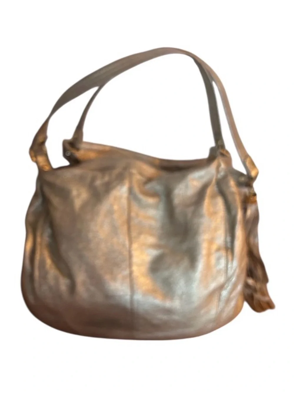 The Tory Burch Shimmer Gold Dean Hobo Bag MSRP 590.00
